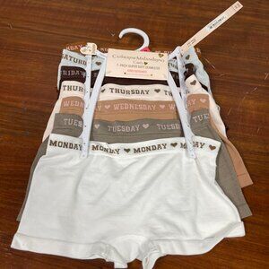 Catherine Malandrino Girls 7 Pair Ribbed Boyshorts Size Medium Multicolor